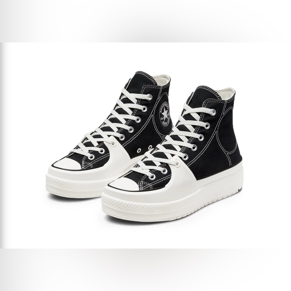 Converse CTAS Construct Hi Black Vintage White Egret Sneakers 3M / 4.5W NWT